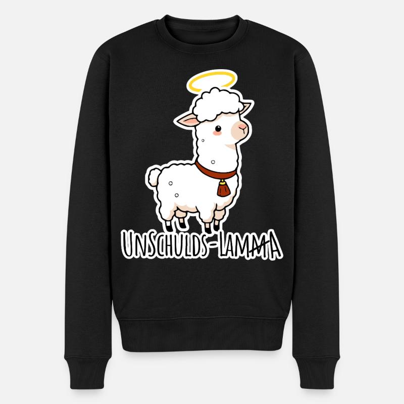 Unschulds-Lamm äh Lama Flachwitz - Männer Premium Bio Pullover - Schwarz