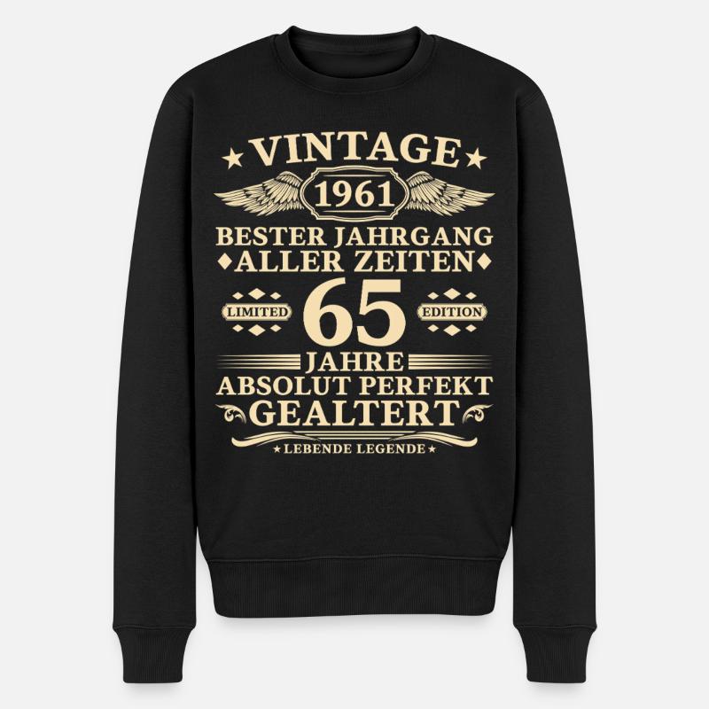 65 ans parfaitement vieilli 1961 - Pull Premium bio Homme - noir
