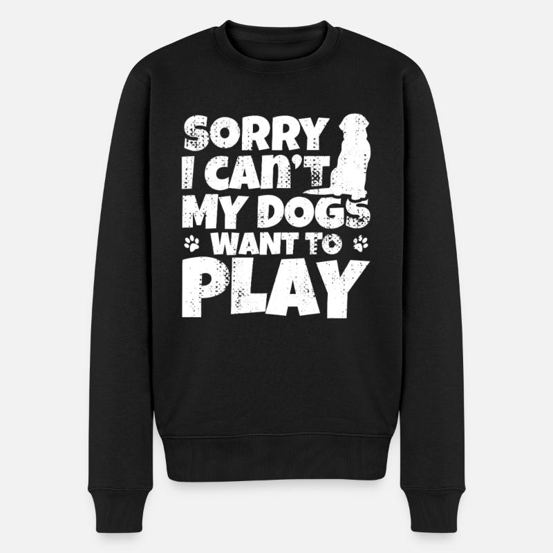 Sorry meine Hunde wollen spieler - Männer Premium Bio Pullover - Schwarz