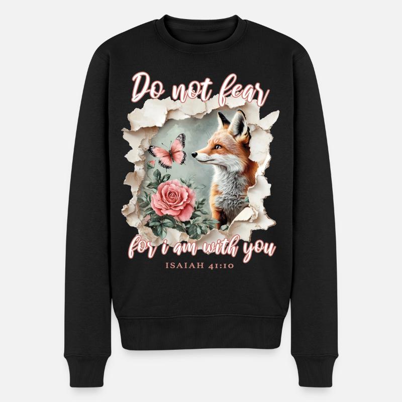 Bibelvers Christlich Fuchs - Männer Premium Bio Pullover - Schwarz