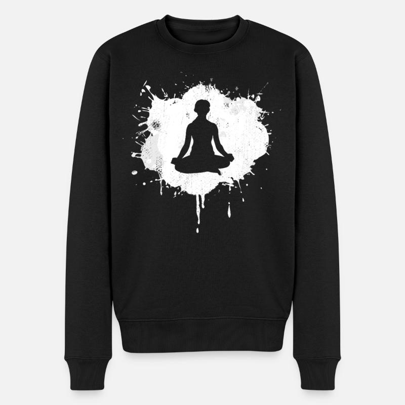 Yoga Lover Drawing - Pull Premium bio Homme - noir