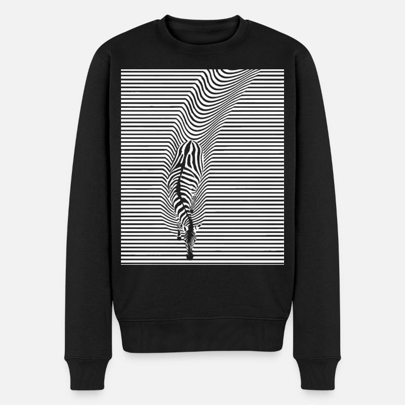 Zebra Kunst - Männer Premium Bio Pullover - Schwarz