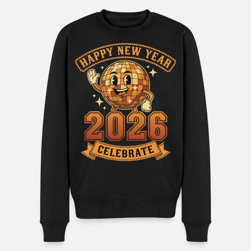 Bonne année 2026 Célébrez Festive Globe - Pull Premium bio Homme - noir