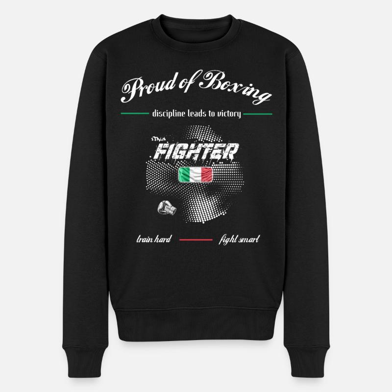 Proud of Boxing FIGHTER Italien - Männer Premium Bio Pullover - Schwarz