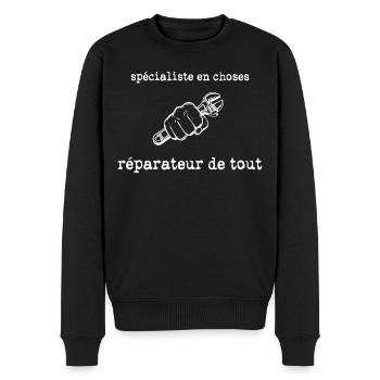 Specialist in Things - Men's Premium Organic Jumper - black - Front - Nico (187cm)