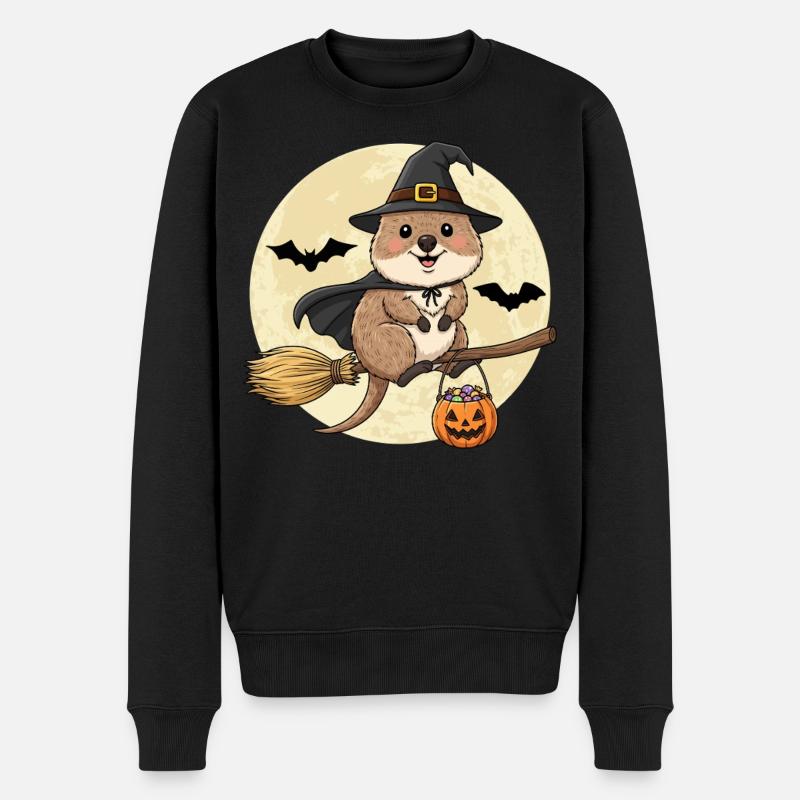 Douce Sorcière Quokka Halloween - Pull Premium bio Homme - noir