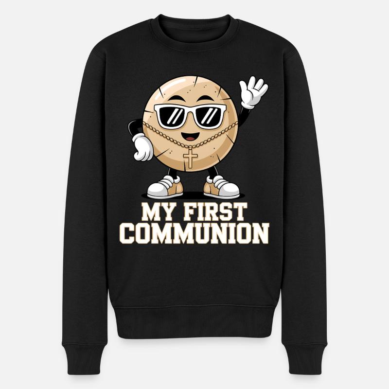 Biscuit de première communion avec style - Pull Premium bio Homme - noir