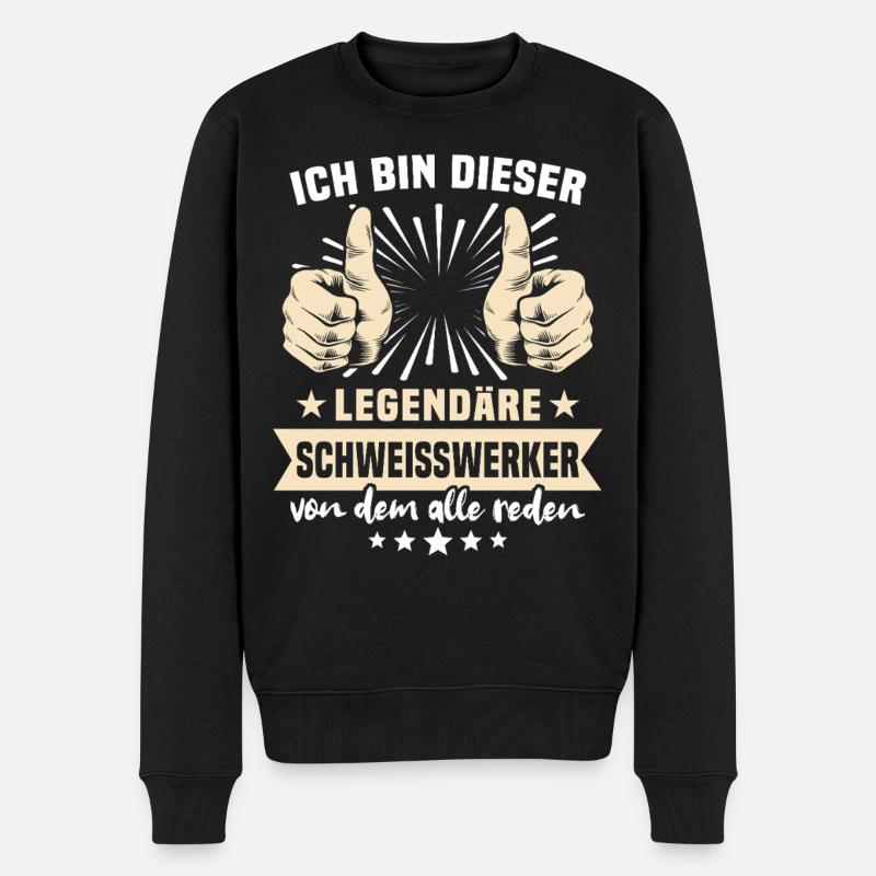 Schweisswerker Sprüche - Männer Premium Bio Pullover - Schwarz