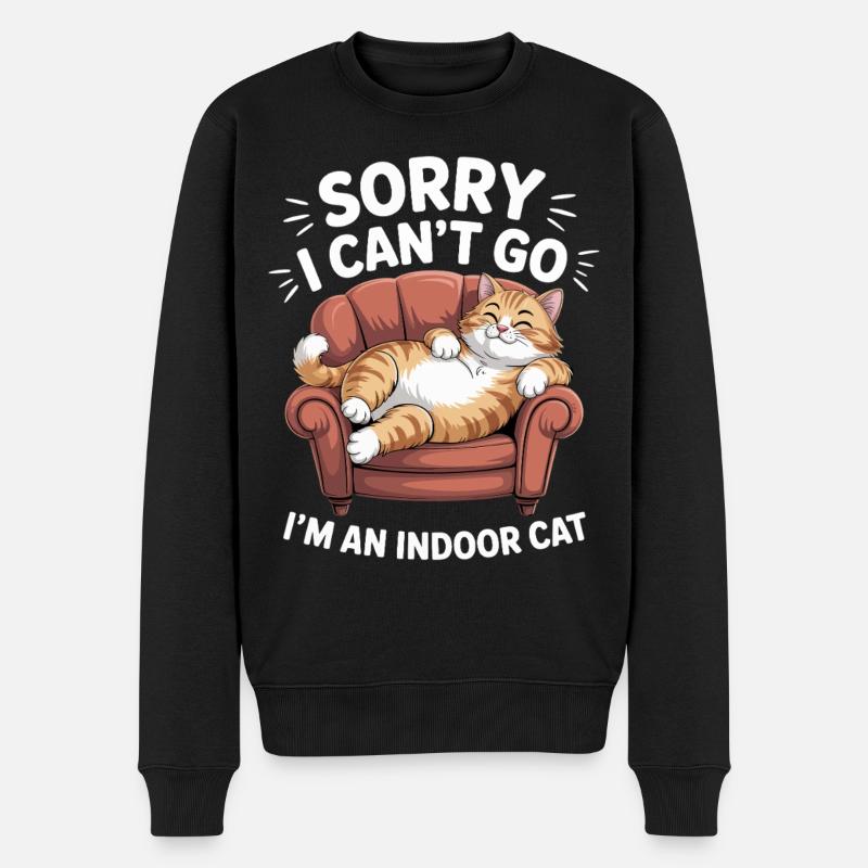 Chat domestique drôle d’intérieur - Pull Premium bio Homme - noir