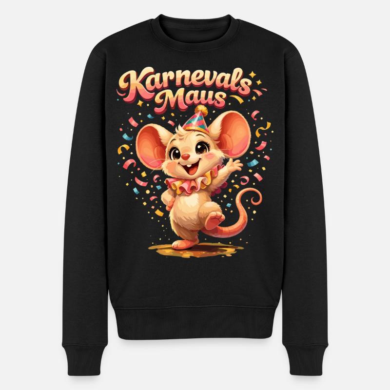 Karnevalsmaus Kostüm – Karneval Outfit Köln - Männer Premium Bio Pullover - Schwarz