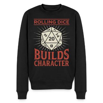 Lancer des dés permet de construire un personnage – Conception de jeu de rôle - Pull Premium bio Homme - noir - Devant - Nico (187cm)