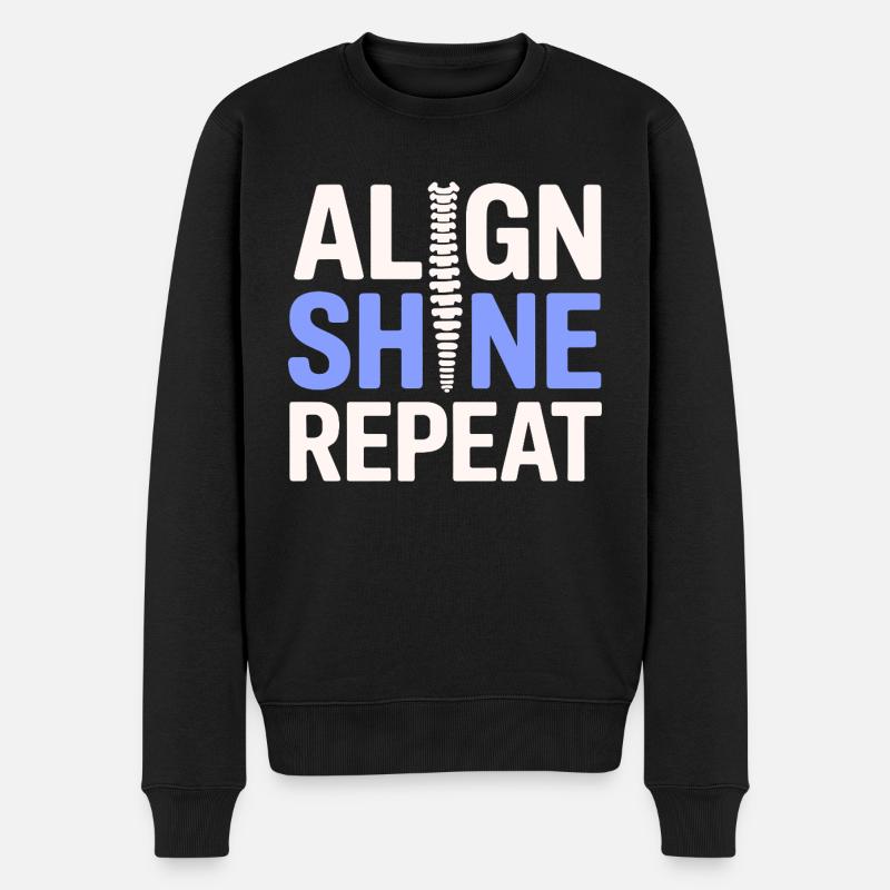 Chiropraktiker Aligned Shine Repeat Professional DC - Männer Premium Bio Pullover - Schwarz