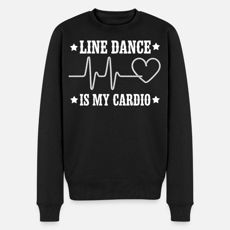 Line Dance Cardio Motiv - Männer Premium Bio Pullover - Schwarz