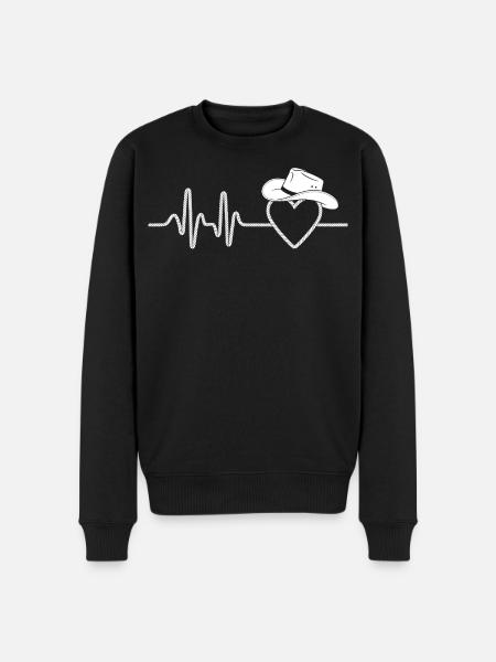 Heartbeat with Hat Silhouette - Men's Premium Organic Jumper - black