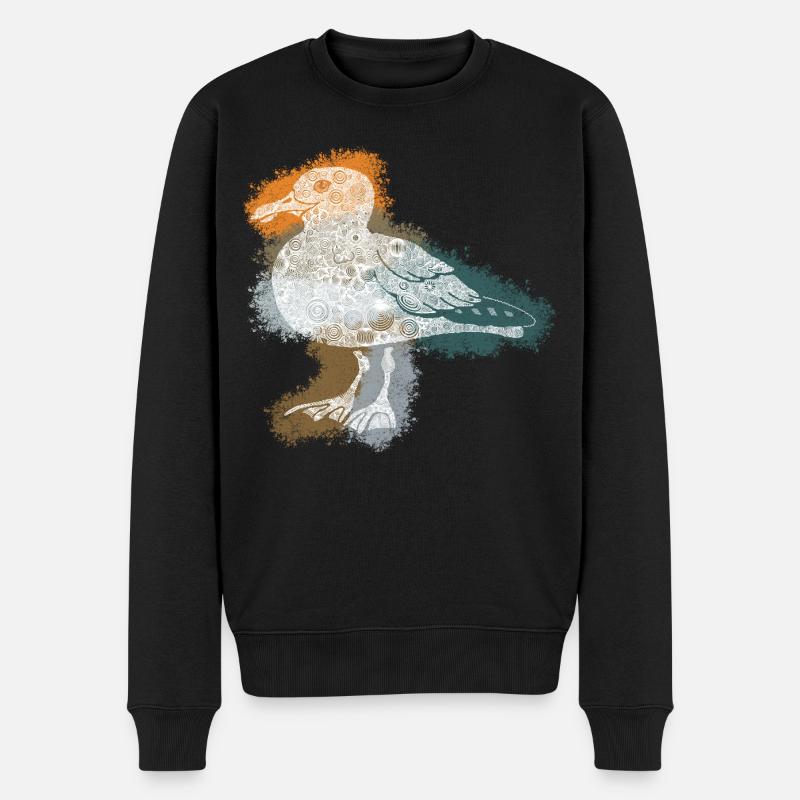 Zentangle-Möwe - Männer Premium Bio Pullover - Schwarz