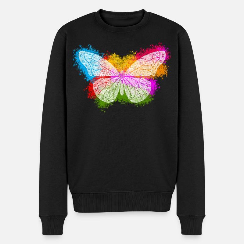 Papillon Zentangle - Pull Premium bio Homme - noir