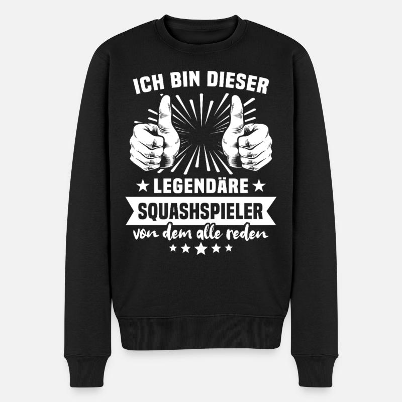 Squashspieler Legende - Männer Premium Bio Pullover - Schwarz
