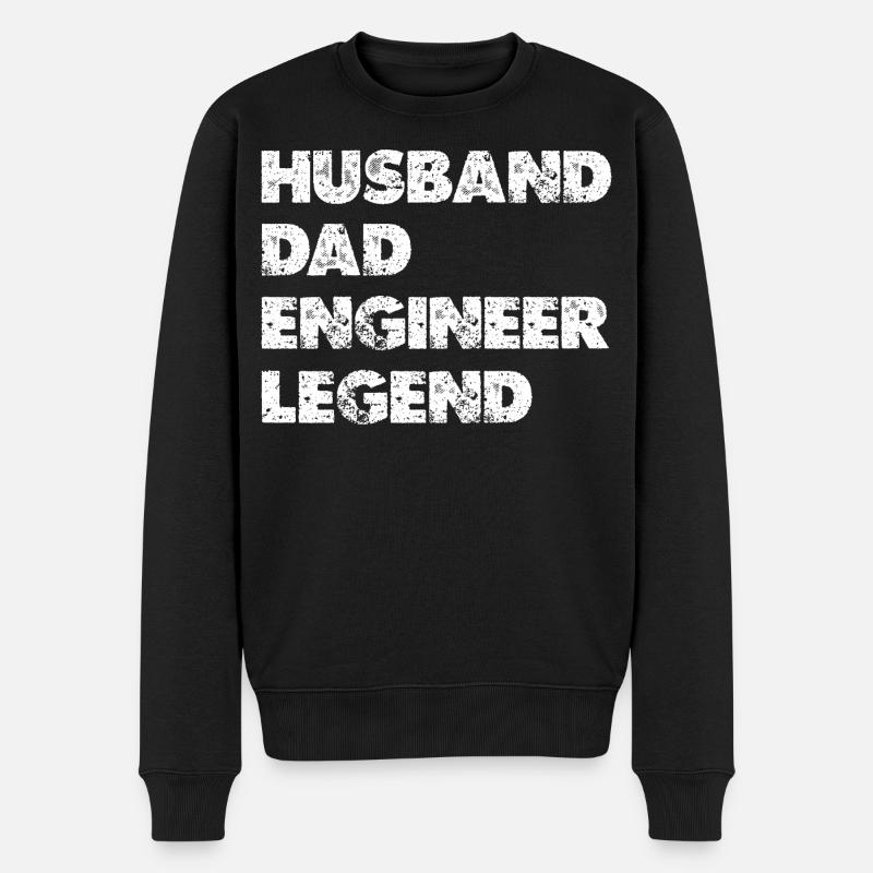 Husband Dad Engineer Legend - Men's Premium Organic Jumper - black