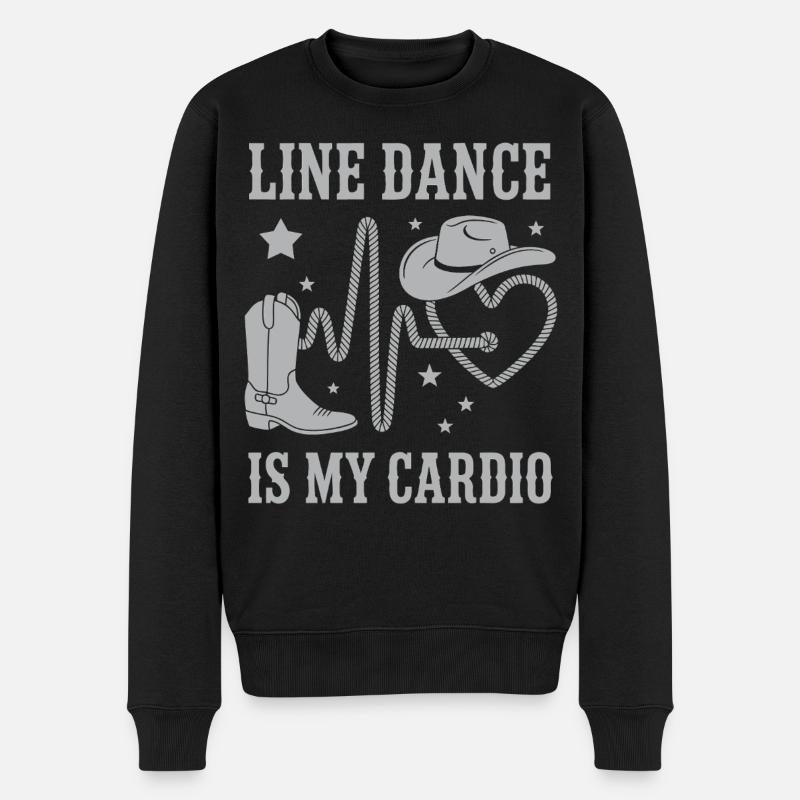Line Dance Cardio Cowboy - Männer Premium Bio Pullover - Schwarz