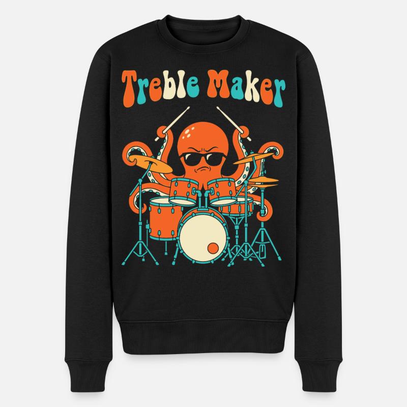 Treble Maker Schlagzeuger Musiker Wortspiel Trommel - Männer Premium Bio Pullover - Schwarz
