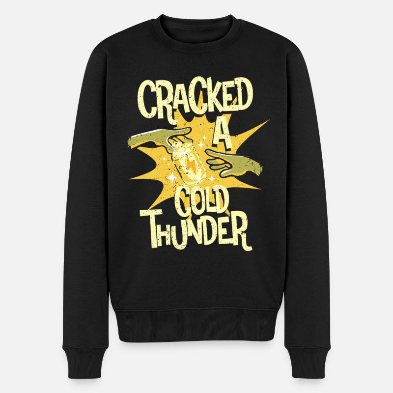 Energy Drink Cracked A Cold Thunder - Männer Premium Bio Pullover - Schwarz