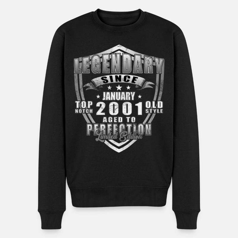Legendary Since January 2001 Shield - Männer Premium Bio Pullover - Schwarz