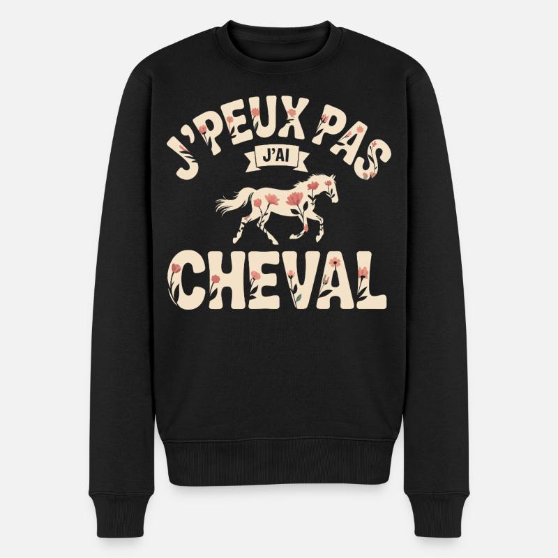J'Peux Pas J'Ai Cheval - Pull Premium bio Homme - noir