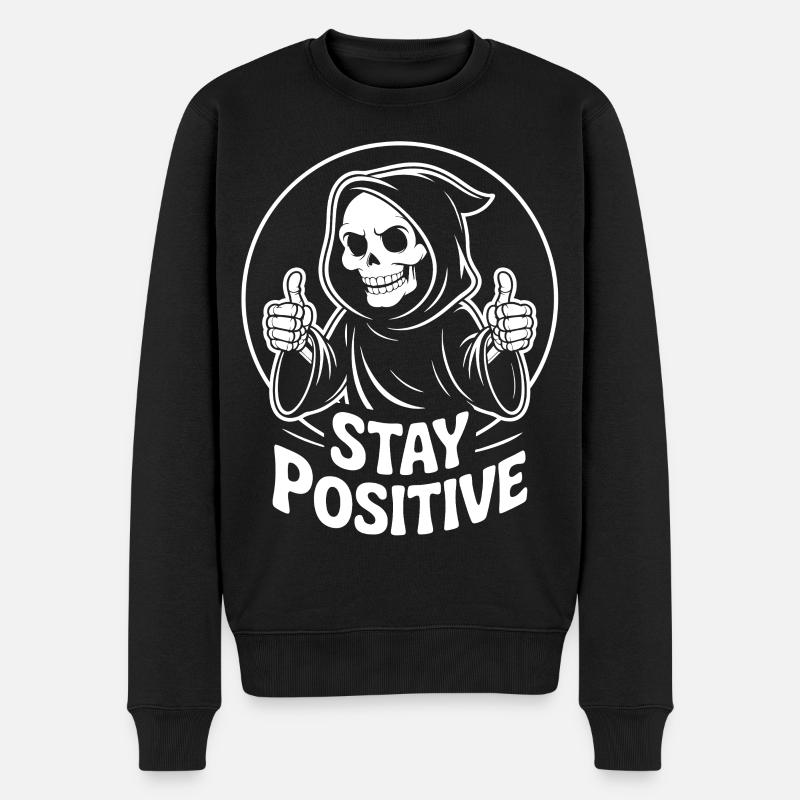 Faucheuse Squelette : Reste positif - Pull Premium bio Homme - noir