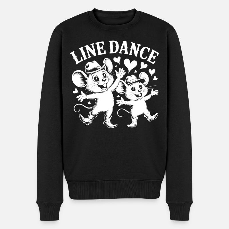 Line Dance Mäuse - Männer Premium Bio Pullover - Schwarz