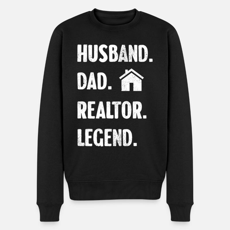 Mari Père Agent immobilier Légende - Pull Premium bio Homme - noir