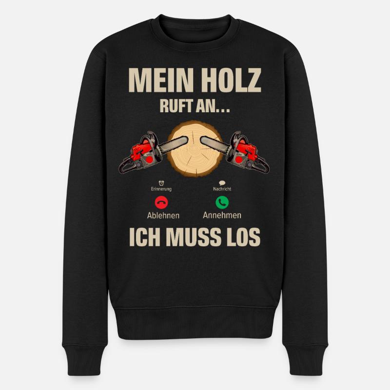 Holzfäller - Männer Premium Bio Pullover - Schwarz