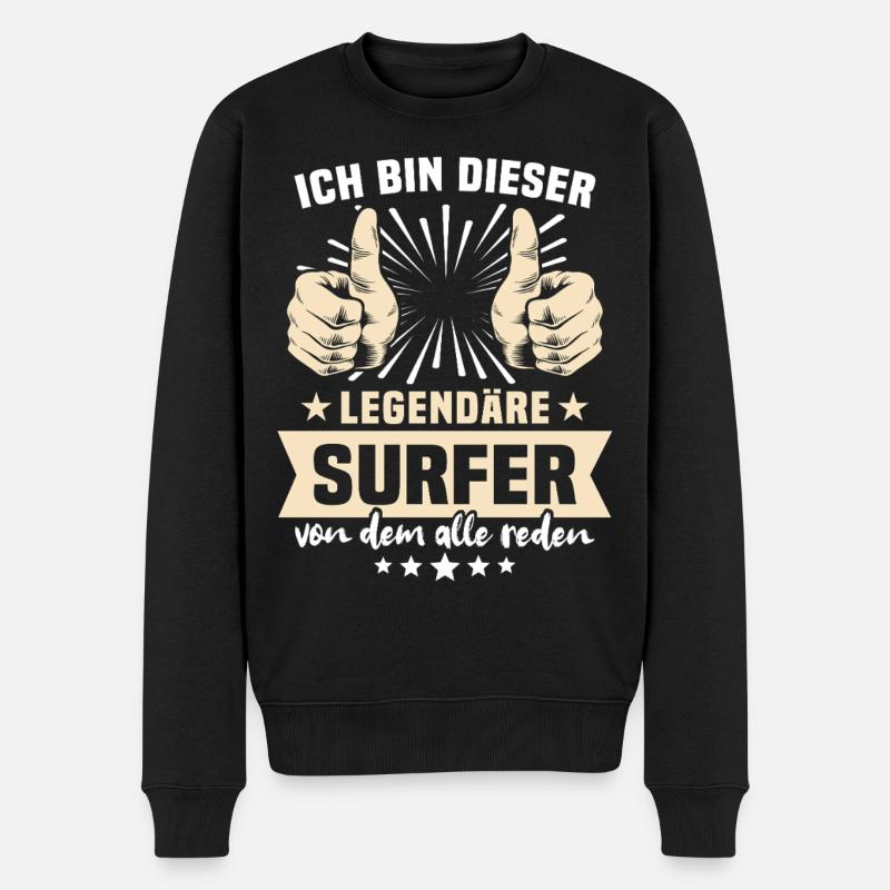Surfer Sprüche - Männer Premium Bio Pullover - Schwarz