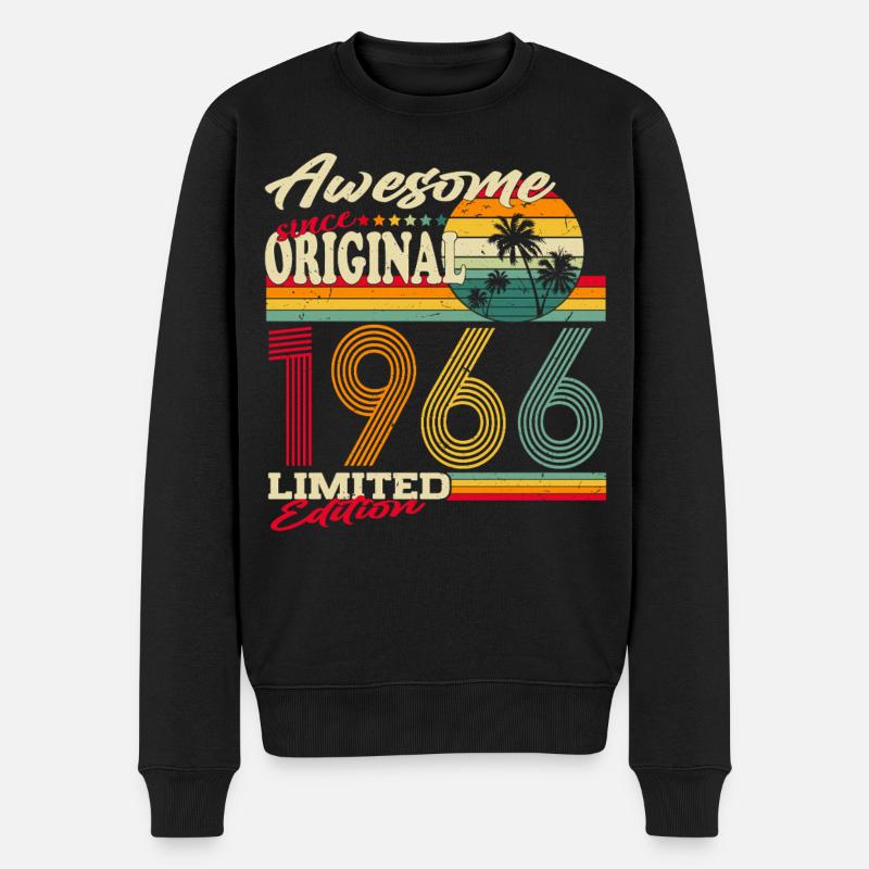 Original-1966-Jahrgang-Retro-Geburtstag-Geschen - Männer Premium Bio Pullover - Schwarz