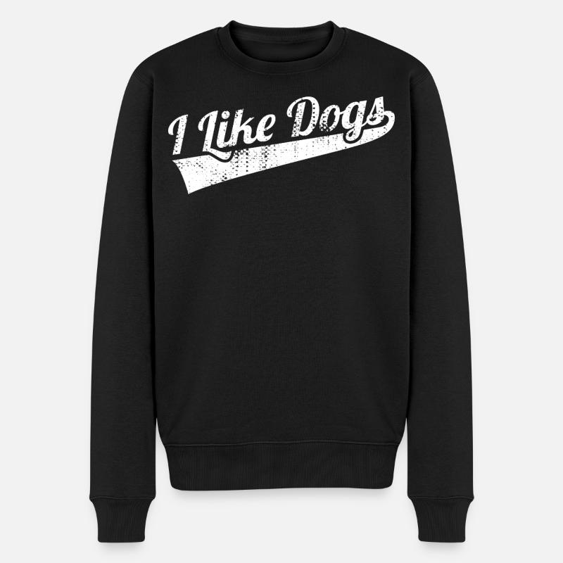 Ich mag Hunde - Männer Premium Bio Pullover - Schwarz