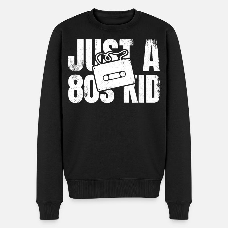 Nur ein 80er Jahre Kind - Männer Premium Bio Pullover - Schwarz
