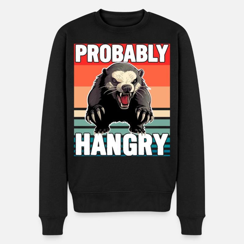 Honigdachs wahrscheinlich hungrig - Männer Premium Bio Pullover - Schwarz