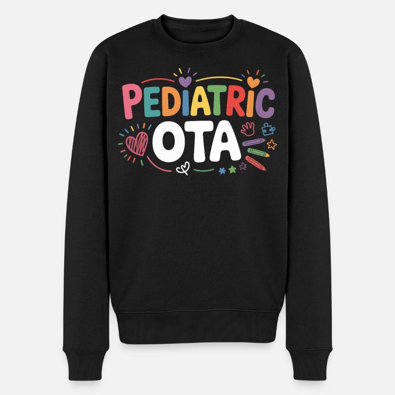 Pädiatrische OT Farbenfrohe Botschaft - Männer Premium Bio Pullover - Schwarz