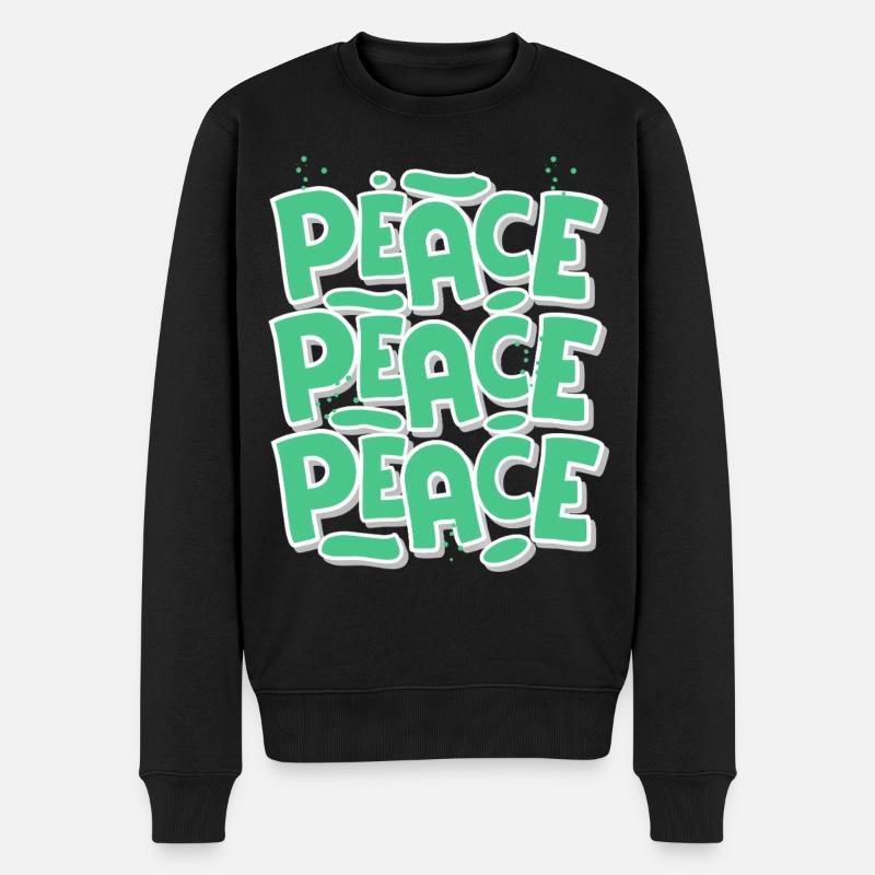 Paix - Pull Premium bio Homme - noir