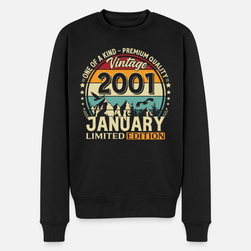 25e anniversaire Millésime janvier 2001 - Pull Premium bio Homme - noir