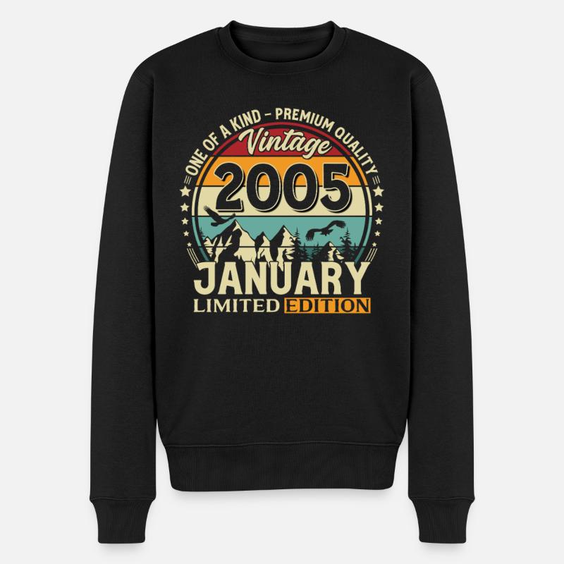 21e anniversaire Millésime janvier 2005 - Pull Premium bio Homme - noir