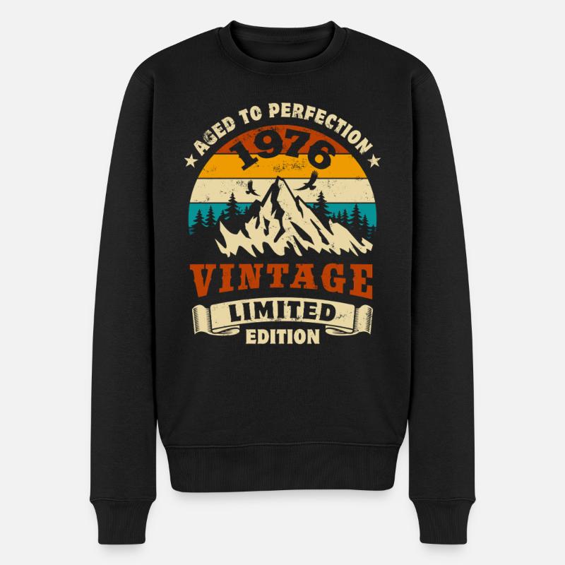 Limited Edition 1976 Geburtstag Geschenk - Männer Premium Bio Pullover - Schwarz
