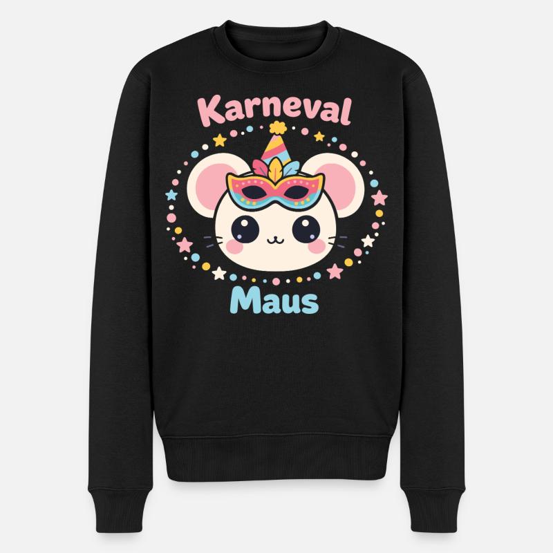 Karneval Maus Kostüm Damen Süß Fasching - Männer Premium Bio Pullover - Schwarz