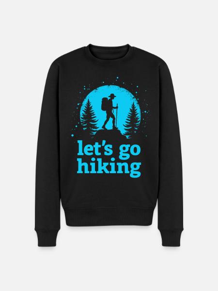 Let's go hiking mountaineer hiker silhouette - Men's Premium Organic Jumper - black