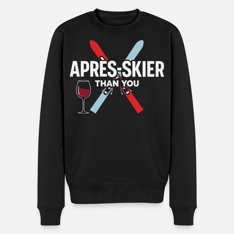 Après-Skier Than You – Ski & Vin - Pull Premium bio Homme - noir