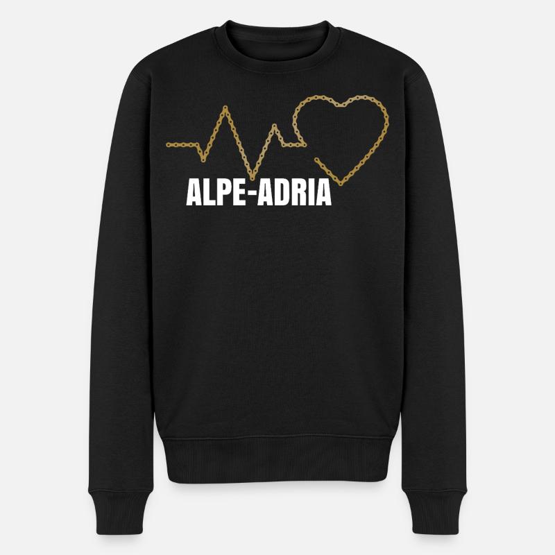 Fahrradurlaub Alpe Adria - Männer Premium Bio Pullover - Schwarz