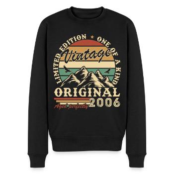 2006 Vintage Rétro Cadeau d’anniversaire - Pull Premium bio Homme - noir - Devant - Nico (187cm)