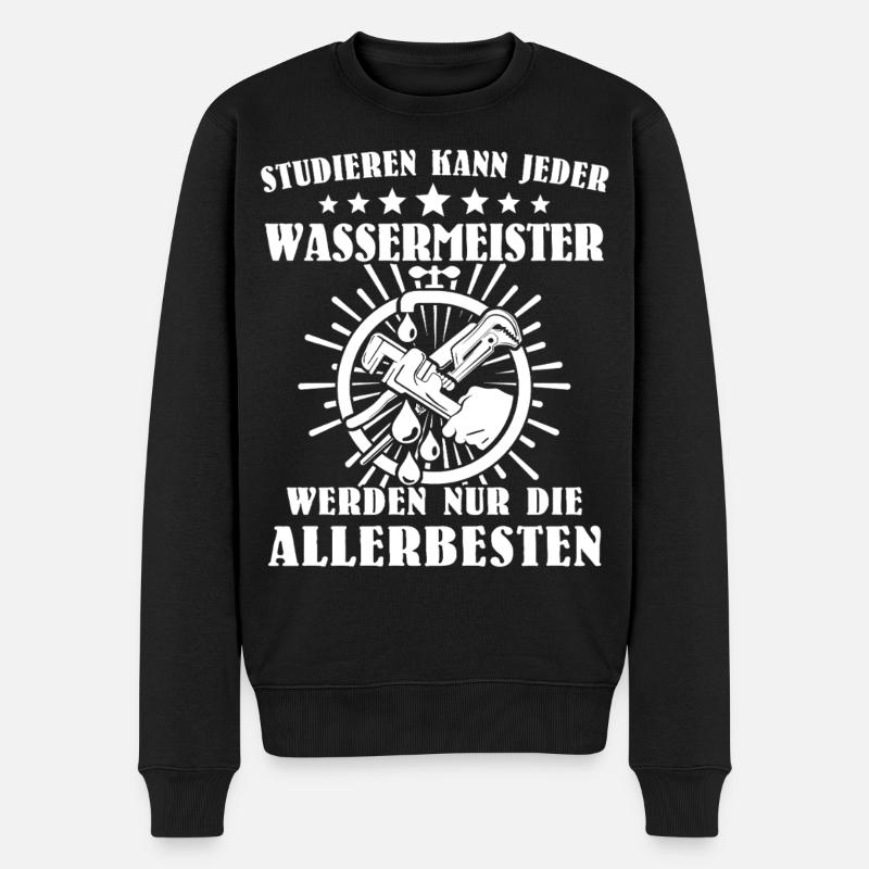Wassermeister - Männer Premium Bio Pullover - Schwarz
