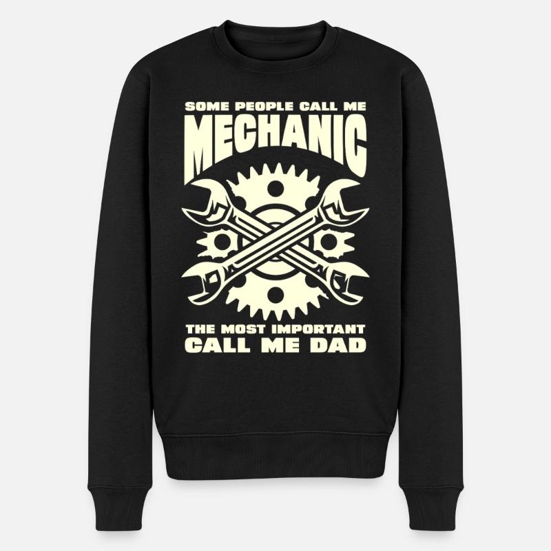 Un père mécanicien qui dit - Pull Premium bio Homme - noir