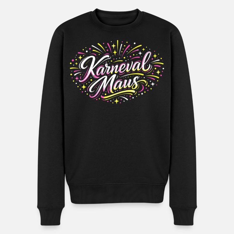 Kölner Karnevalsmaus Alaaf Lustig Fasching Geschen - Männer Premium Bio Pullover - Schwarz