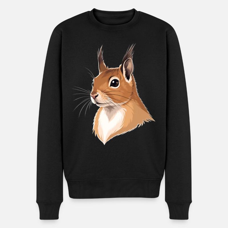 Tête d’écureuil illustrée - Pull Premium bio Homme - noir